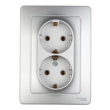 Розетка Systeme Electric Blanca встраиваемая алюминий (BLNRS001023)