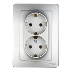 Розетка Systeme Electric Blanca встраиваемая алюминий (BLNRS001023) - фото 1