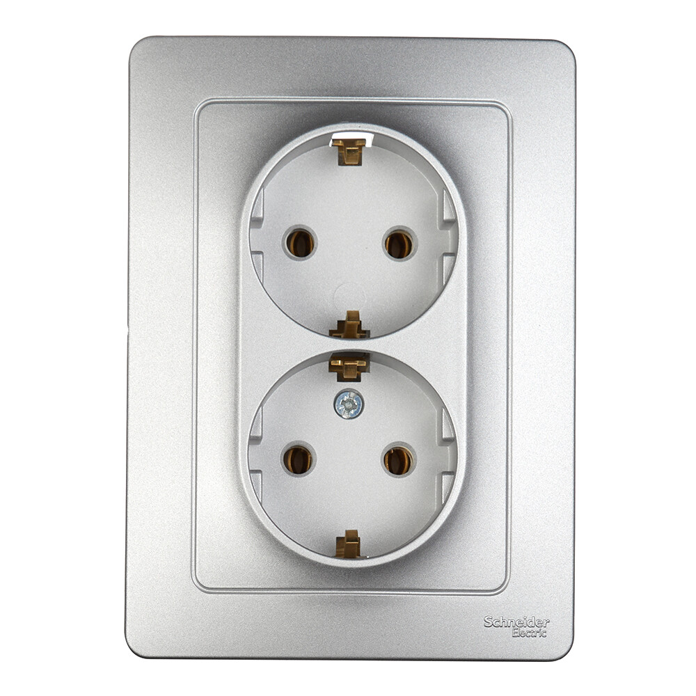 Изображение товара Розетка Systeme Electric Blanca встраиваемая алюминий 2 гнезда IP20