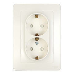 Изображение товара Розетка Systeme Electric Blanca встраиваемая молочная со шторками (BLNRS001122)