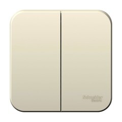 Изображение товара Выключатель Systeme Electric Blanca двухклавишный накладной молочный (BLNVA065012)