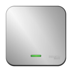 Выключатель Systeme Electric Blanca одноклавишный накладной алюминий с подсветкой (BLNVA101113)