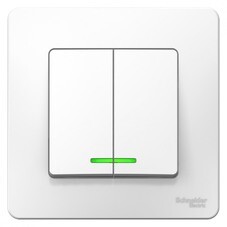 Выключатель Systeme Electric Blanca двухклавишный встраиваемый белый с подсветкой (BLNVS006511)