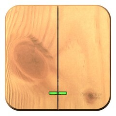 Изображение товара Выключатель Systeme Electric Blanca двухклавишный накладной ясень (BLNVA105005)