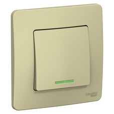 Выключатель Systeme Electric Blanca одноклавишный встраиваемый бежевый с подсветкой (BLNVS010117)