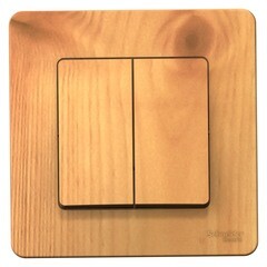 Изображение товара Выключатель Systeme Electric Blanca двухклавишный встраиваемый ясень (BLNVS010505)