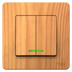 Выключатель Systeme Electric Blanca двухклавишный встраиваемый ясень с подсветкой (BLNVS010515)