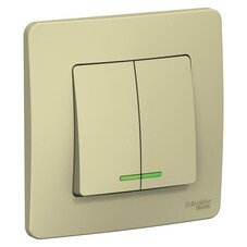Выключатель Systeme Electric Blanca двухклавишный встраиваемый бежевый с подсветкой (BLNVS010517)