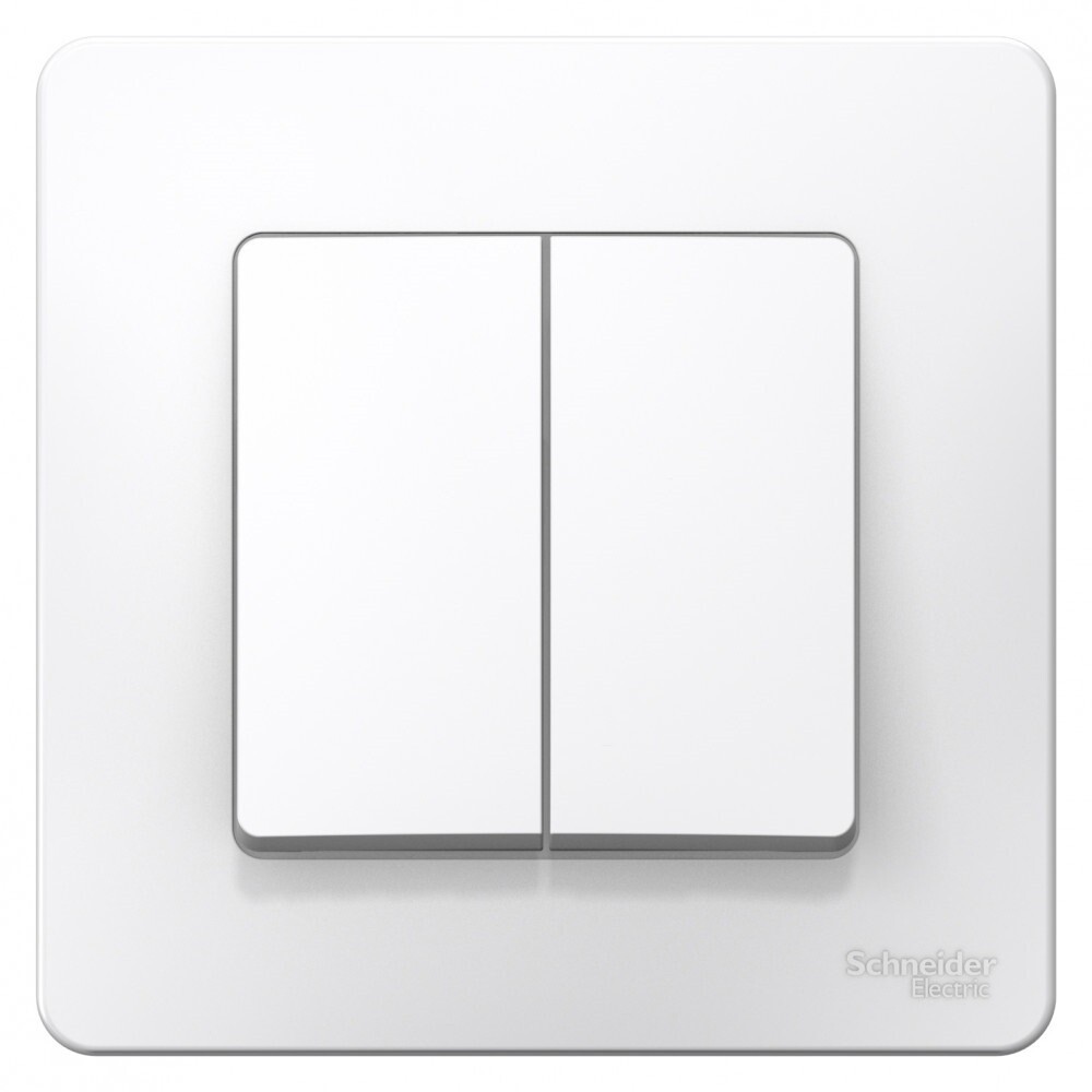 Изображение товара Выключатель Systeme Electric Blanca двухклавишный встраиваемый белый (BLNVS006501)