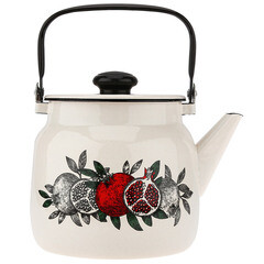 Чайник эмалированный Лысьвенские эмали Цвет граната 3,5 л белый - фото 3