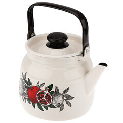 Чайник эмалированный Лысьвенские эмали Цвет граната 3,5 л белый - фото 2