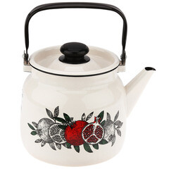 Чайник эмалированный Лысьвенские эмали Цвет граната 3,5 л белый - фото 1