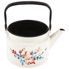 Чайник эмалированный Лысьвенские эмали Унесенные ветром 2 л белый - фото 3