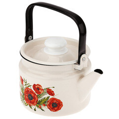 Чайник эмалированный Лысьвенские эмали Июнь 2 л бежевый - фото 2