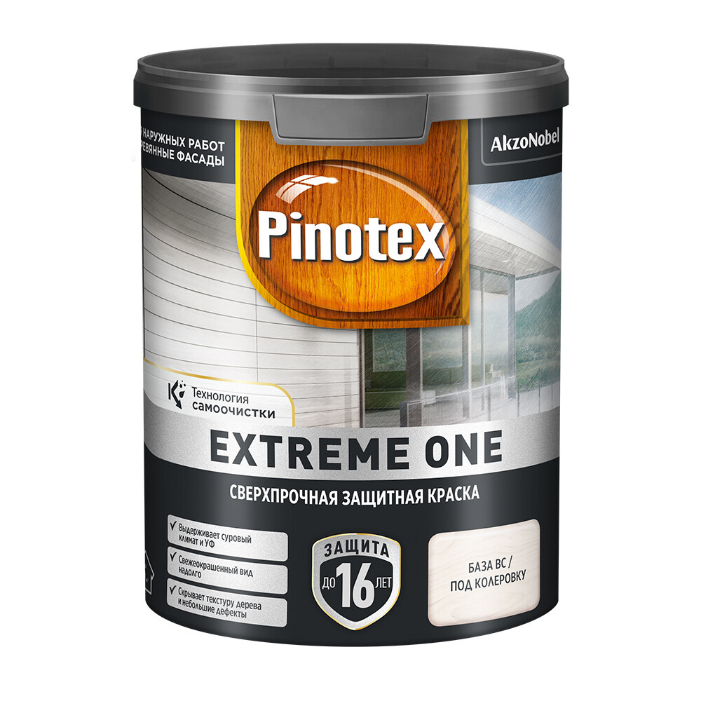Изображение товара Фасадная краска для дерева Pinotex Extreme One база BC бесцветная 0,85 л