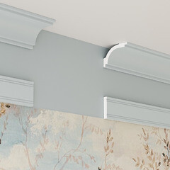 Плинтус потолочный из экополимера ударопрочный 70х50х2000 мм Cosca KX048 - фото 2