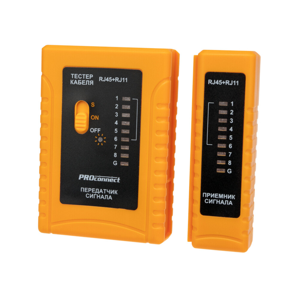 Изображение товара Тестер кабеля Proconnect 468 RJ-45/RJ-11 (12-1006-4)