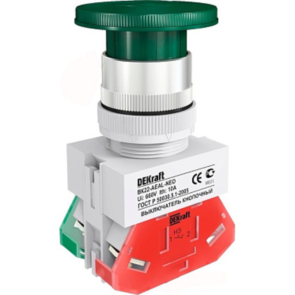 Изображение товара Кнопка грибок Dekraft ВK-22 AEA D22 660 В IP54 с фиксацией