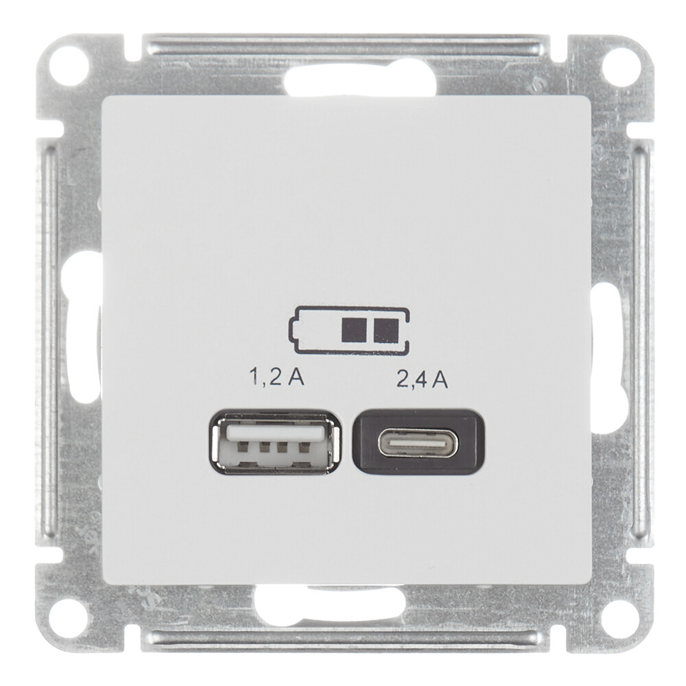 Изображение товара Встраиваемая USB-розетка Systeme Electric AtlasDesign белая