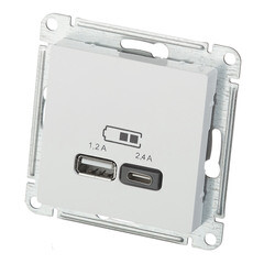 Розетка USB Systeme Electric AtlasDesign встраиваемая белая USB-A/ Type-C (ATN000139) - фото 5