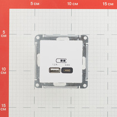 Розетка USB Systeme Electric AtlasDesign встраиваемая белая USB-A/ Type-C (ATN000139) - фото 3