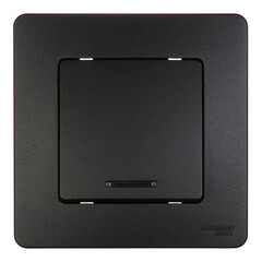 Изображение товара Выключатель Systeme Electric Blanca одноклавишный встраиваемый антрацит с подсветкой (BLNVS010116)