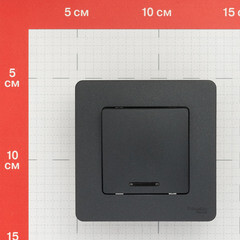 Выключатель Systeme Electric Blanca одноклавишный встраиваемый антрацит с подсветкой (BLNVS010116) - фото 3