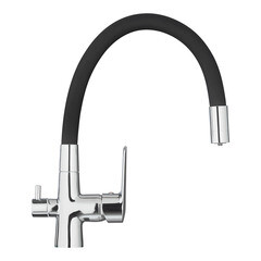 Смеситель для кухни Esko Coral черный/хром с гибким изливом с подключением к фильтру однорычажный (CL 03 B) - фото 7