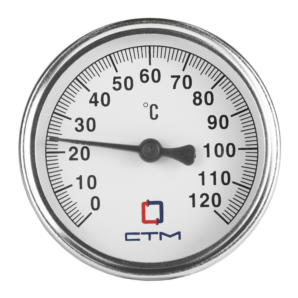 Изображение товара Термометр аксиальный СТМ 1/2 НР d63 мм для отопления 90°С