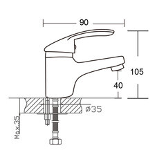 Смеситель для раковины Corsa Deco Wave L однорычажный хром (1010674) - фото 6
