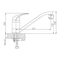 Мойка для кухни Ukinox Классика 48х48х14,5 см врезная с сифоном со смесителем Corsa Deco Wave L с поворотным изливом сталь хром (CLM480.480---4K OC/30980676/1010676) - фото 3