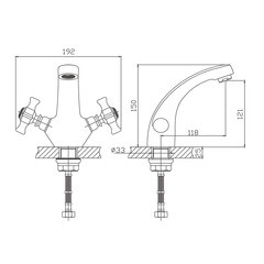 Смеситель для раковины Corsa Deco Lake L двухвентильный хром (1010677) - фото 5