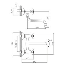 Смеситель для кухни Corsa Deco Standard L хром двухвентильный (1010681) - фото 2