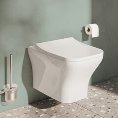 Комплект инсталляции Vitra с унитазом Zentrum Square с кнопкой хром и сиденьем дюропласт микролифт быстросъем (9875B003-7201) - фото 2