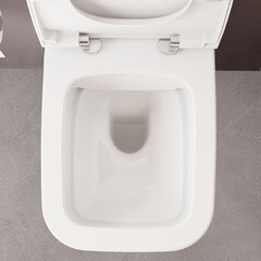 Комплект инсталляции Vitra с унитазом Zentrum Square с кнопкой хром и сиденьем дюропласт микролифт быстросъем (9875B003-7201) - фото 4