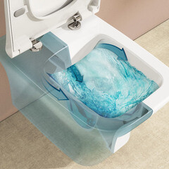 Комплект инсталляции Vitra с унитазом Zentrum Square с кнопкой хром и сиденьем дюропласт микролифт быстросъем (9875B003-7201) - фото 5