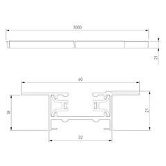 Шинопровод однофазный Elektrostandard Track Rail WH Recessed 1 м белый (a057095) - фото 2