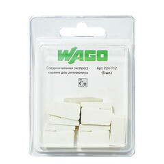 Клемма на 2 провода Wago 224-112 0,5-2,5 кв. мм с пастой для светильника (5 шт.)