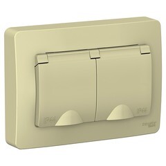 Изображение товара Розетка Systeme Electric Blanca встраиваемая бежевая со шторками (BLNRS441127)