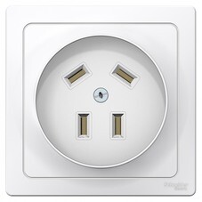 Розетка силовая для электроплит Systeme Electric Blanca скрытая установка с заземлением 3P+N 32 А 440 В IP20 белая (BLNSR003241)