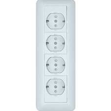 Розетка четверная Systeme Electric Blanca накладная белая с заземлением (RA16-411M-BI)