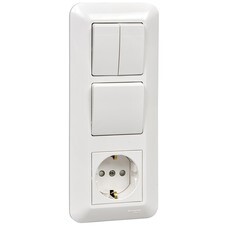 Блок выключатель и розетка Systeme Electric Blanca трехклавишный встраиваемый белый (BK2VR-008A-BI)