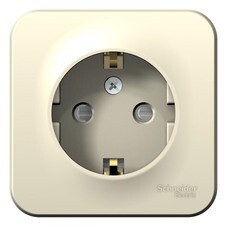 Розетка Systeme Electric Blanca накладная молочная со шторками (BLNRA011102)