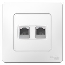 Розетка компьютерная Systeme Electric Blanca встраиваемая белая 2хRJ45 (BLNIS045451)