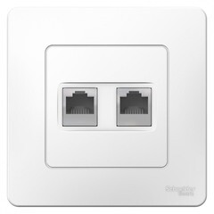 Изображение товара Розетка компьютерная Systeme Electric Blanca встраиваемая белая 2хRJ45 (BLNIS045451)