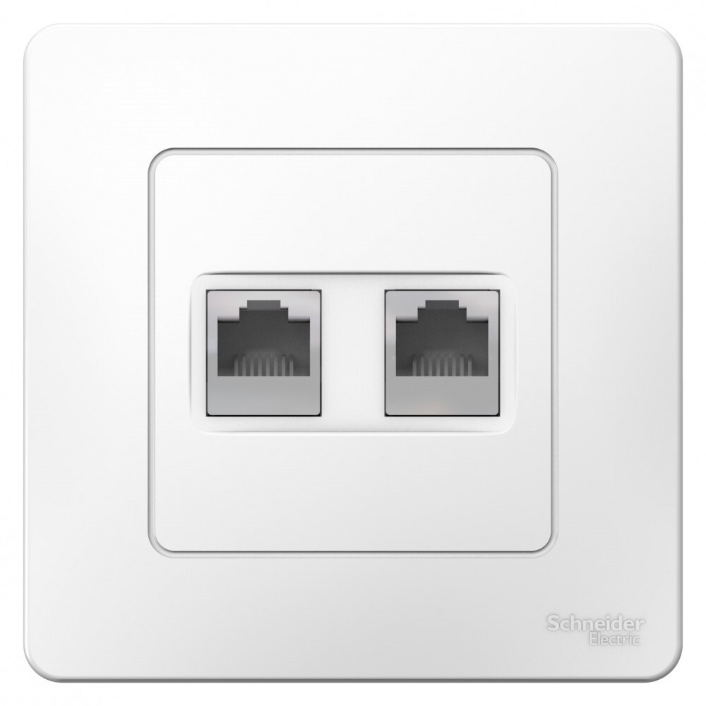 Розетка компьютерная Systeme Electric Blanca встраиваемая белая 2хRJ45 (BLNIS045451)