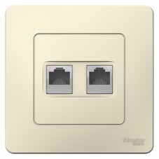 Розетка компьютерная Systeme Electric Blanca встраиваемая молочная 2хRJ45 (BLNIS045452)