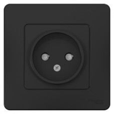 Розетка Systeme Electric Blanca встраиваемая антрацит со шторками (BLNRS000116)