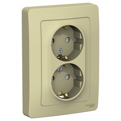 Изображение товара Розетка Systeme Electric Blanca встраиваемая бежевая со шторками (BLNRS001127)