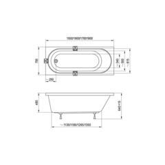 Ванна акриловая Ravak Sonata II 180х70 см без ножек (C636R00000) - фото 4